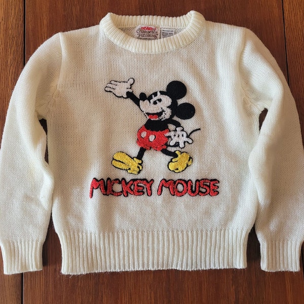 Vintage Mickey Mouse Disney 1970's Character Fashions Childs 5-6 Acrylic Sweater