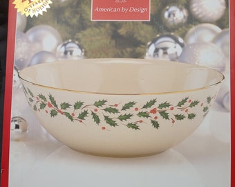 Lenox Holiday Dimension Large Serving Bowl in Original Box