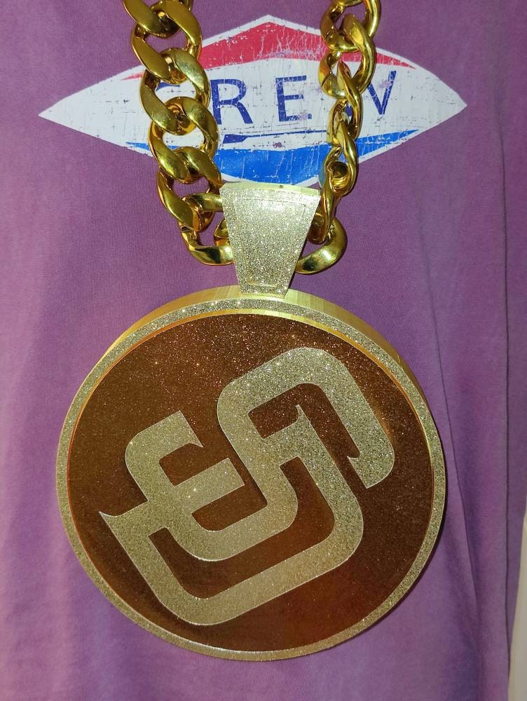 Padres Swag Spinner Chain Logo Miami Cuban Link Swag Bling San Etsy UK