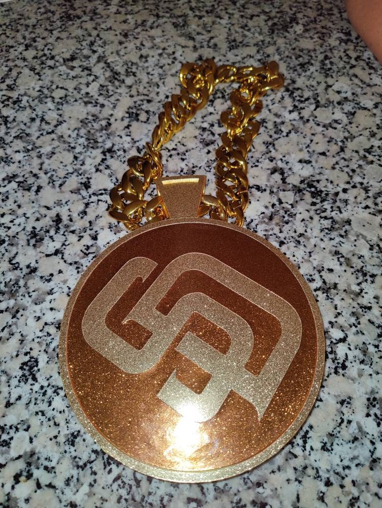 Padres Swag Spinner Chain Logo Miami Cuban Link Swag Bling San Etsy UK