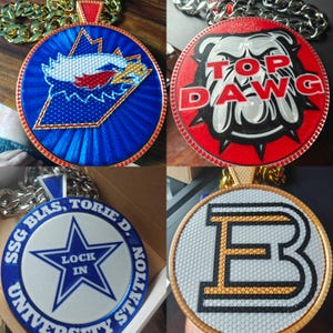 Custom swag spinner chain logo Miami Cuban link swag bling turnover padres