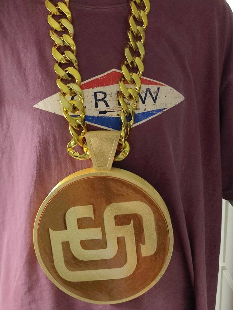 Padres Swag Spinner Chain Logo Miami Cuban Link Swag Bling San 