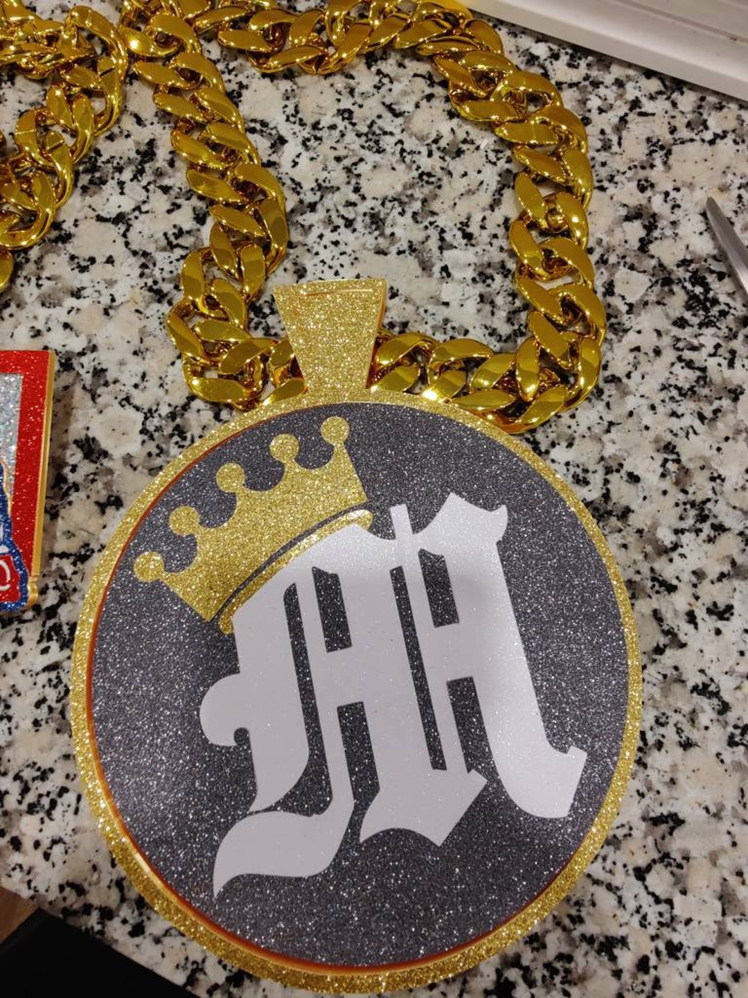 Custom Swag Spinner Chain Logo Miami Cuban Link Swag Bling Turnover Padres Etsy