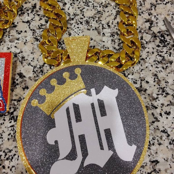 Custom swag spinner chain logo Miami Cuban link swag bling turnover padres