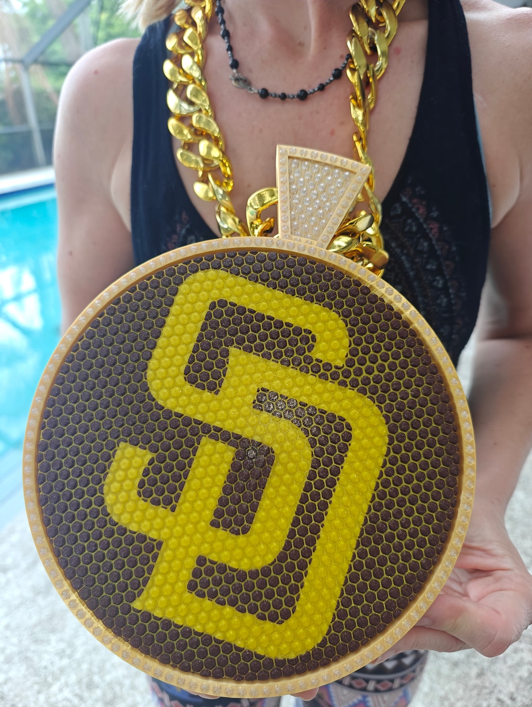 Padres Swag Spinner Chain Logo Miami Cuban Link Swag Bling San Diego Turnover Etsy