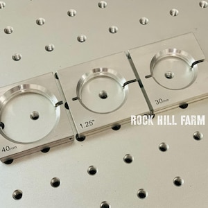 Fiber Laser 40mm, 30mm and 1.25&quot; Coin Fixture Set for Quick Indexing and Engraving