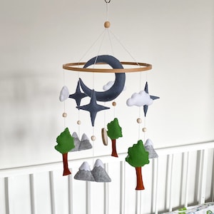 Nature mobile, Baby mobile woodland, Crib mobile, Mobile nursery for baby boy, Mountain mobile nursery, Woodland mobile, Nursery decor