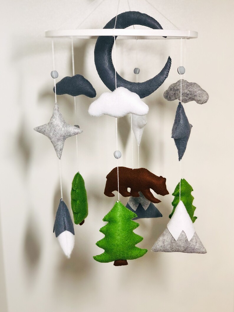 Felt Baby Mobile Nature Mobile Forest Mobile Woodland Etsy