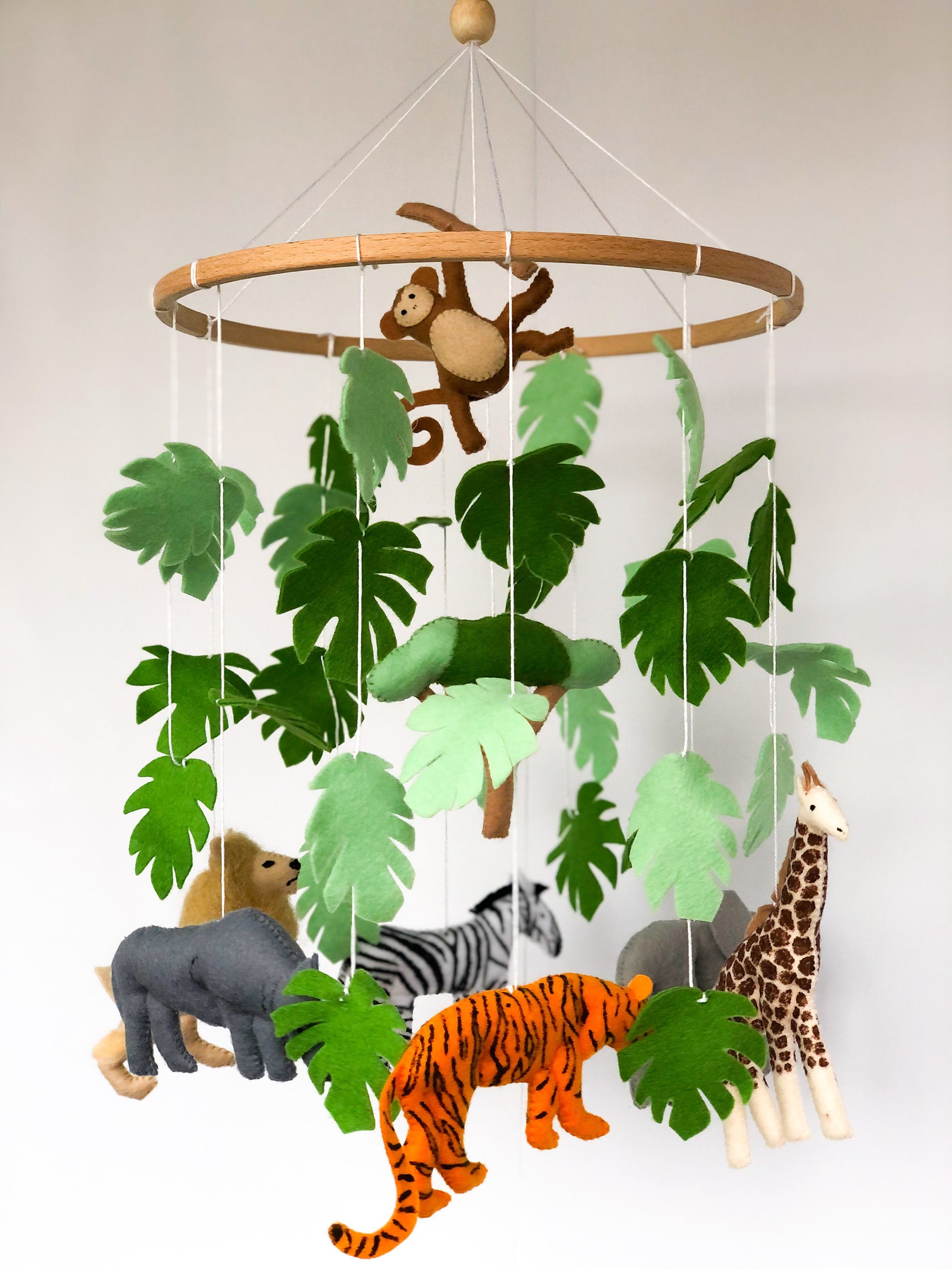 Safari mobile Jungle mobile Safari nursery room Baby crib Etsy