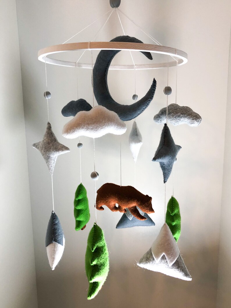 Felt Baby Mobile Nature Mobile Forest Mobile Woodland Etsy