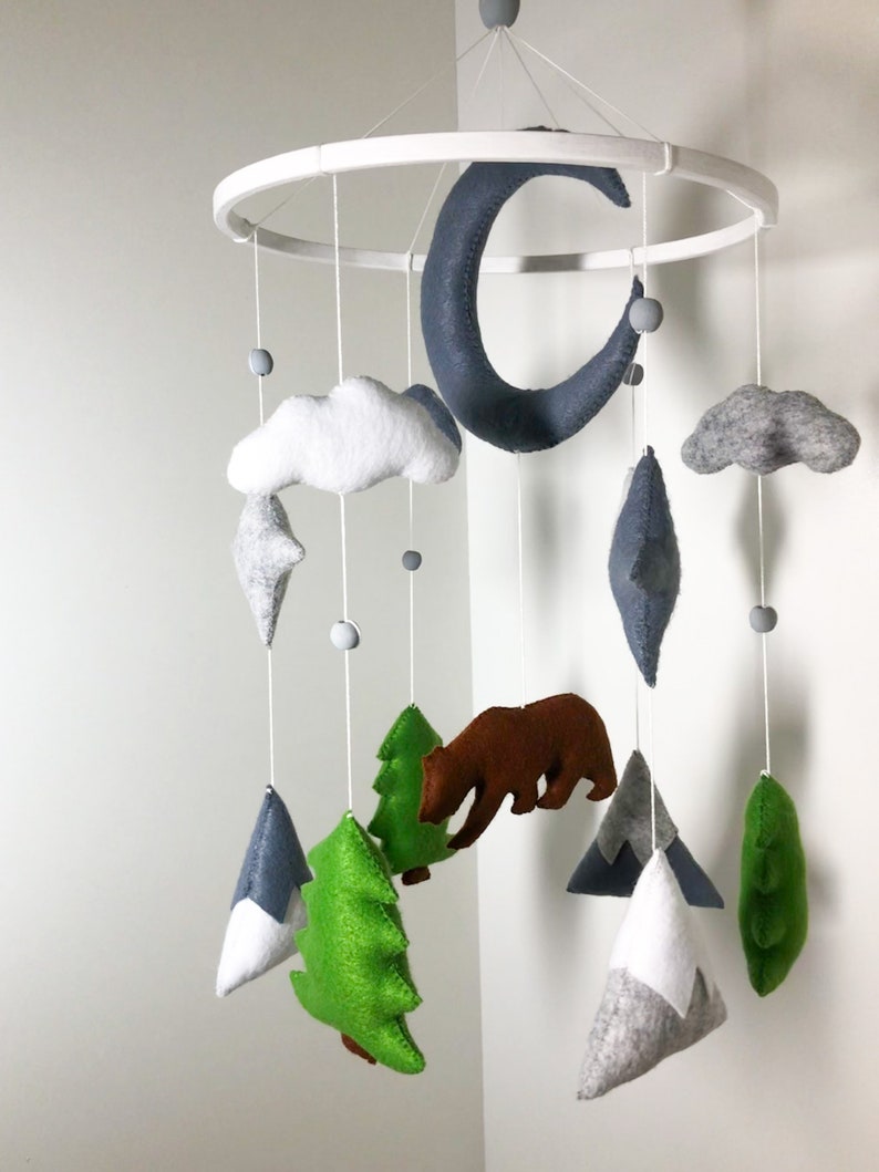 Felt Baby Mobile Nature Mobile Forest Mobile Woodland Etsy