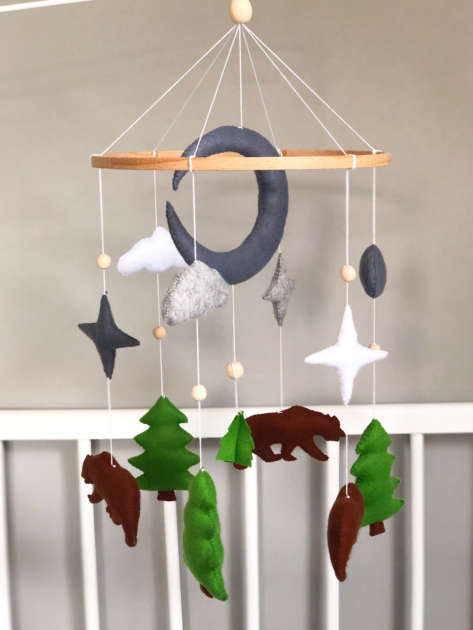 Felt Baby Mobile Nature Mobile Forest Mobile Woodland Etsy