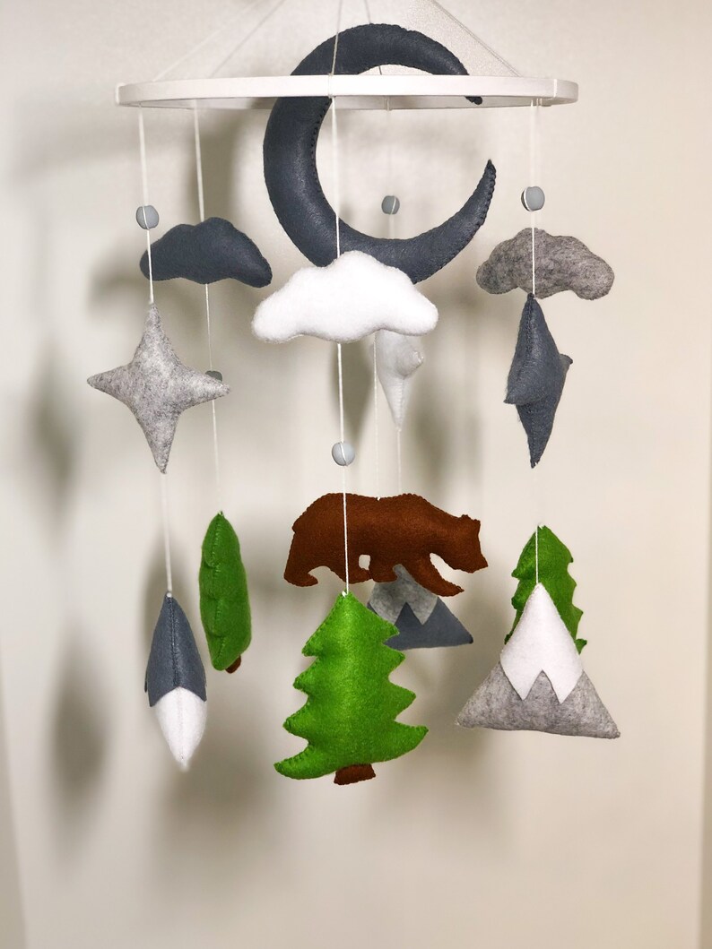Felt Baby Mobile Nature Mobile Forest Mobile Woodland Etsy