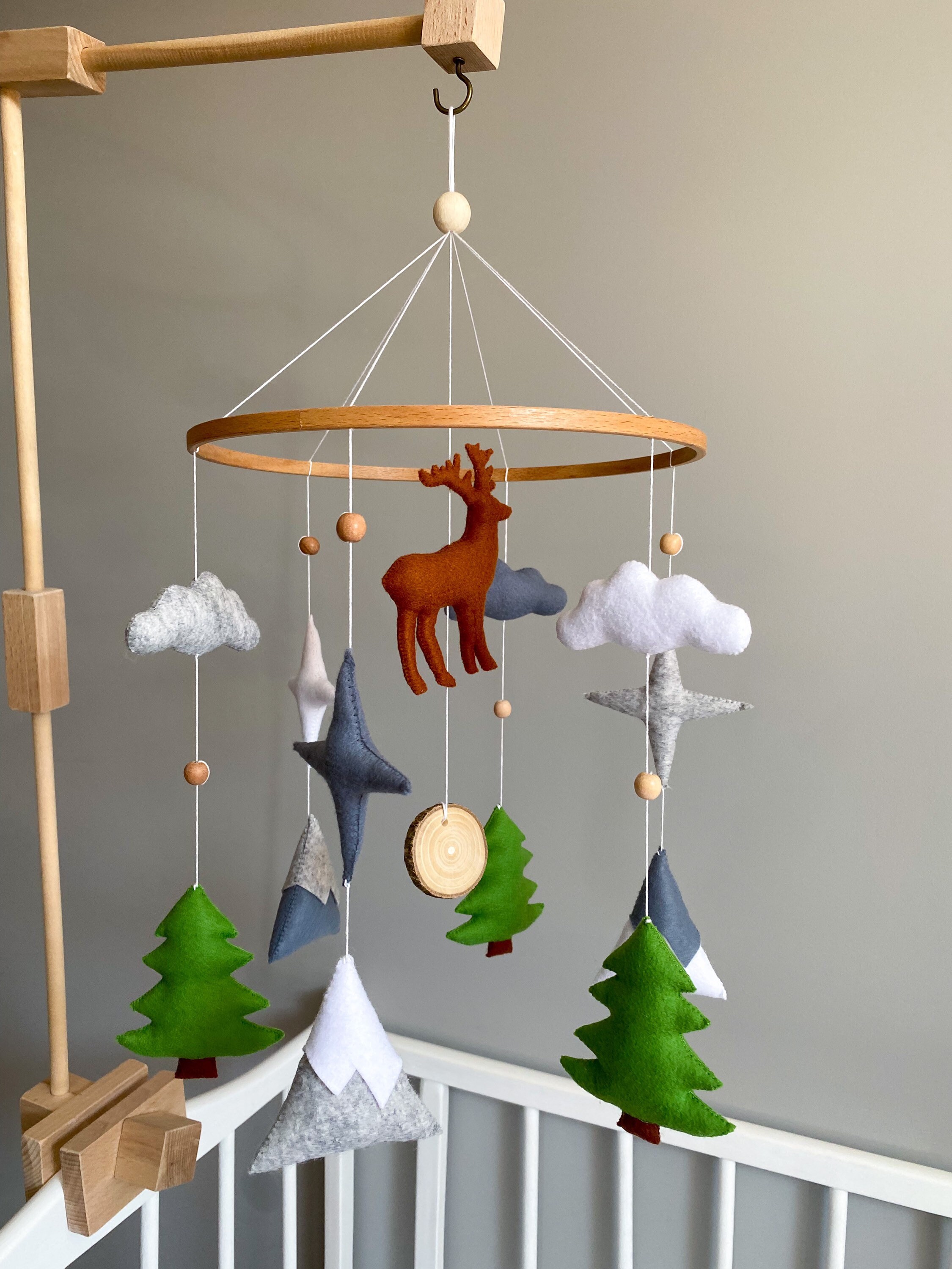 Moose mobile Nature baby mobile Woodland mobile Elk mobile Etsy