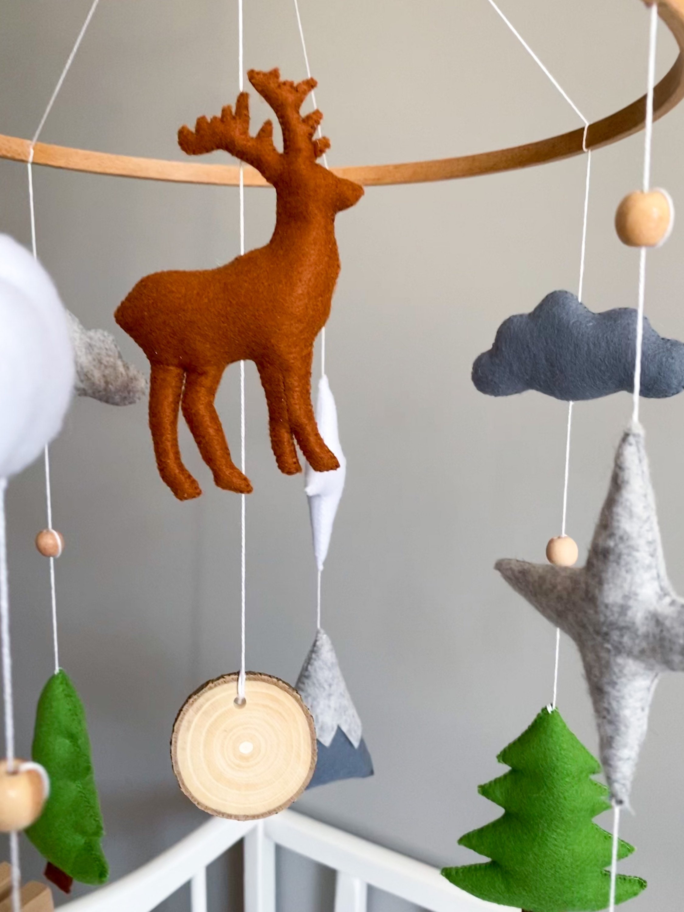 Moose mobile Nature baby mobile Woodland mobile Elk mobile Etsy
