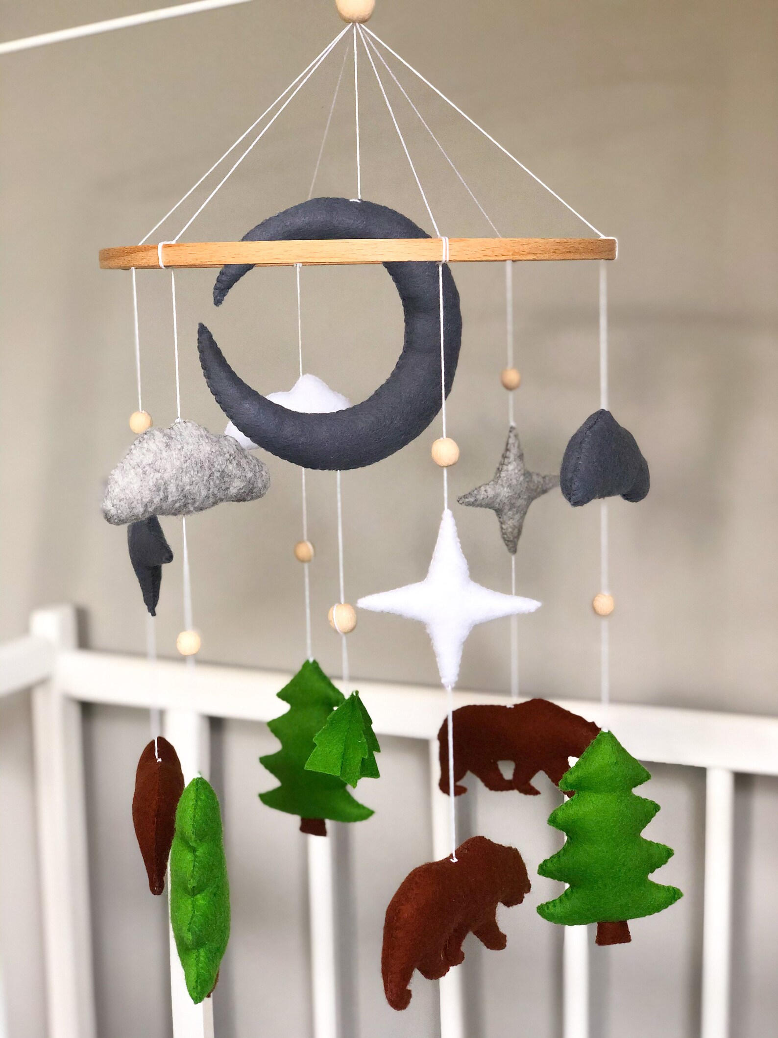Felt Baby Mobile Nature Mobile Forest Mobile Woodland Etsy