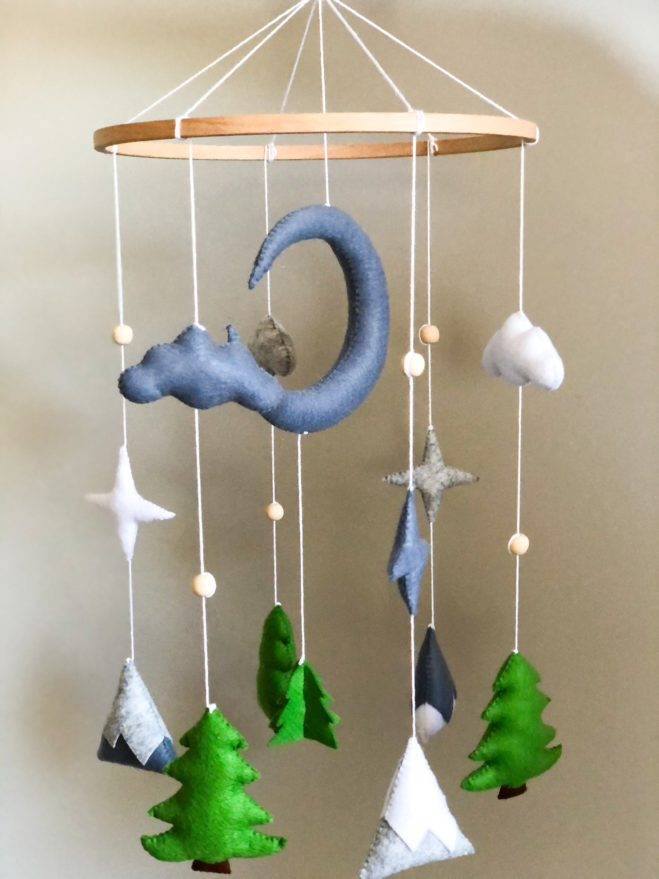 Felt Baby Mobile Nature Mobile Forest Mobile Woodland Etsy