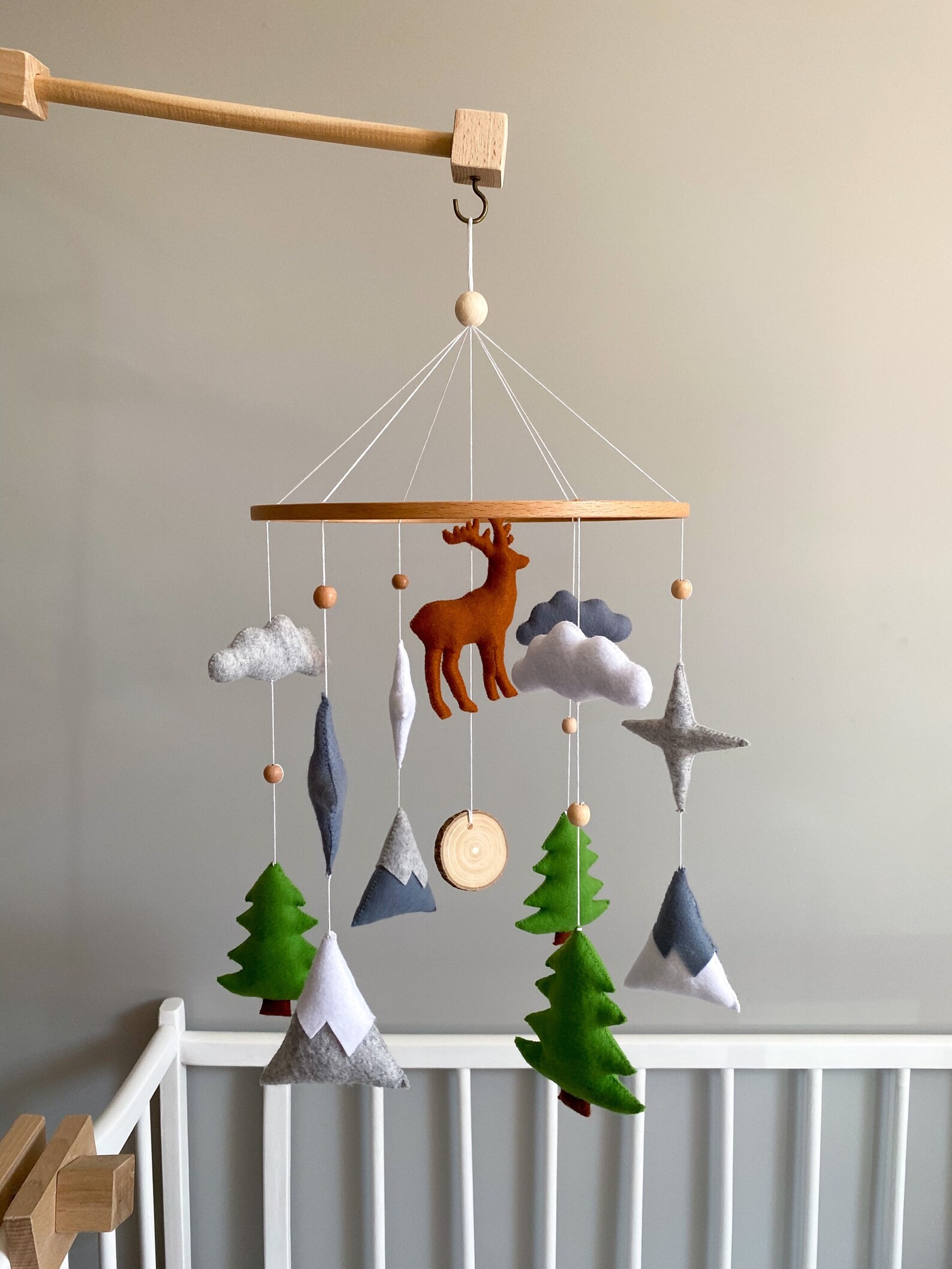 Moose mobile Nature baby mobile Woodland mobile Elk mobile Etsy