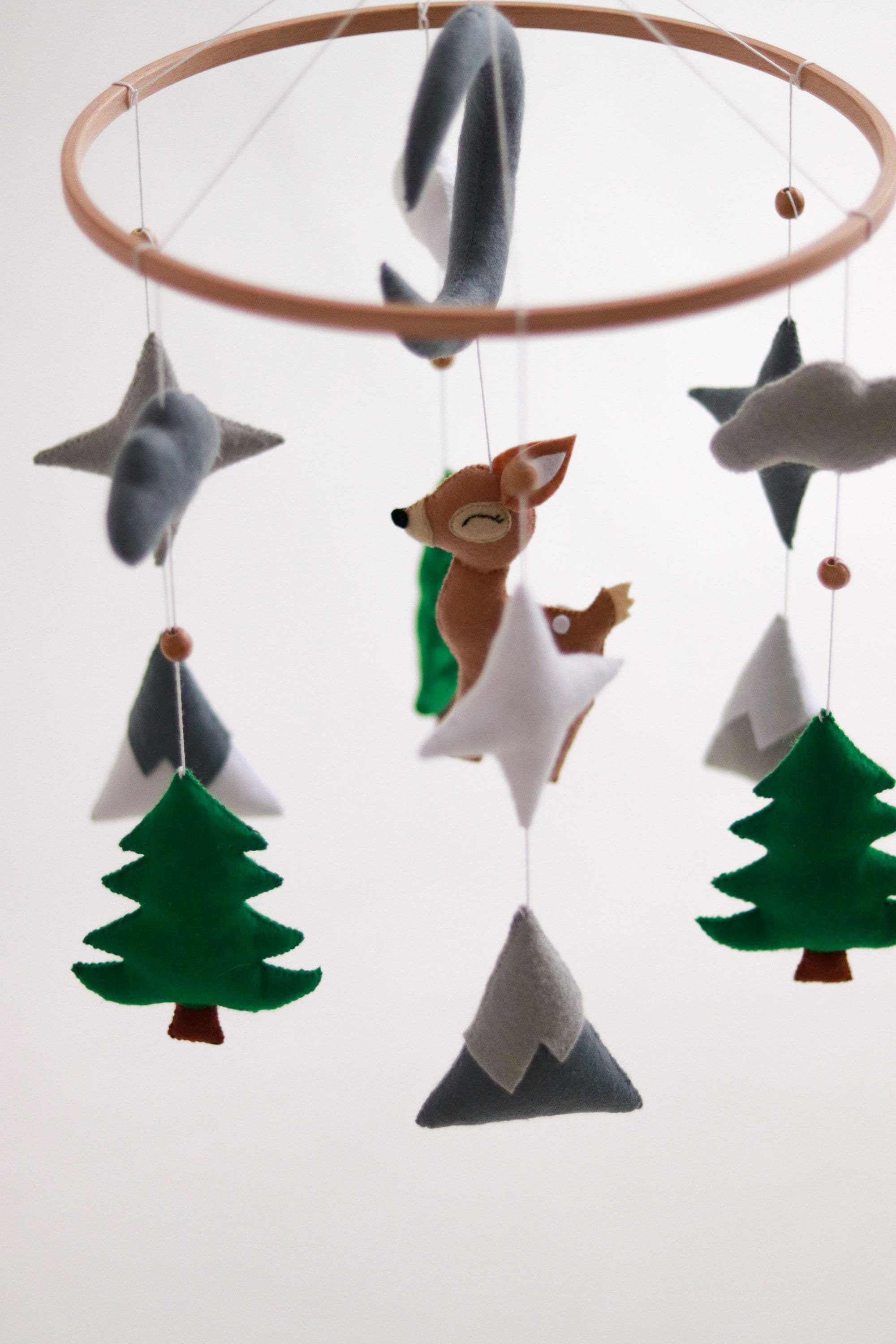 Deer mobile Nature nursery mobile Baby boy nursery decor Etsy