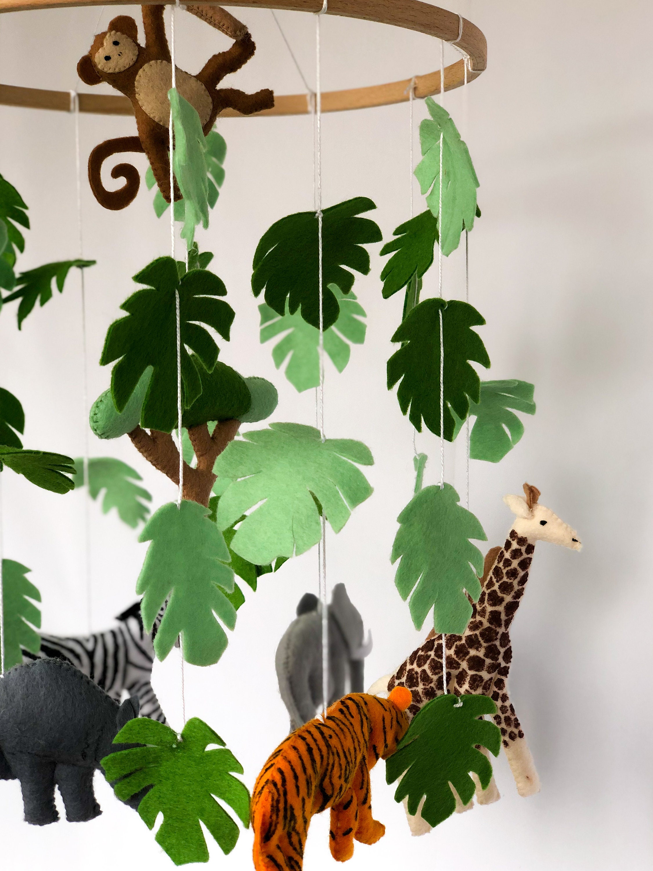 Safari mobile Jungle mobile Safari nursery room Baby crib Etsy
