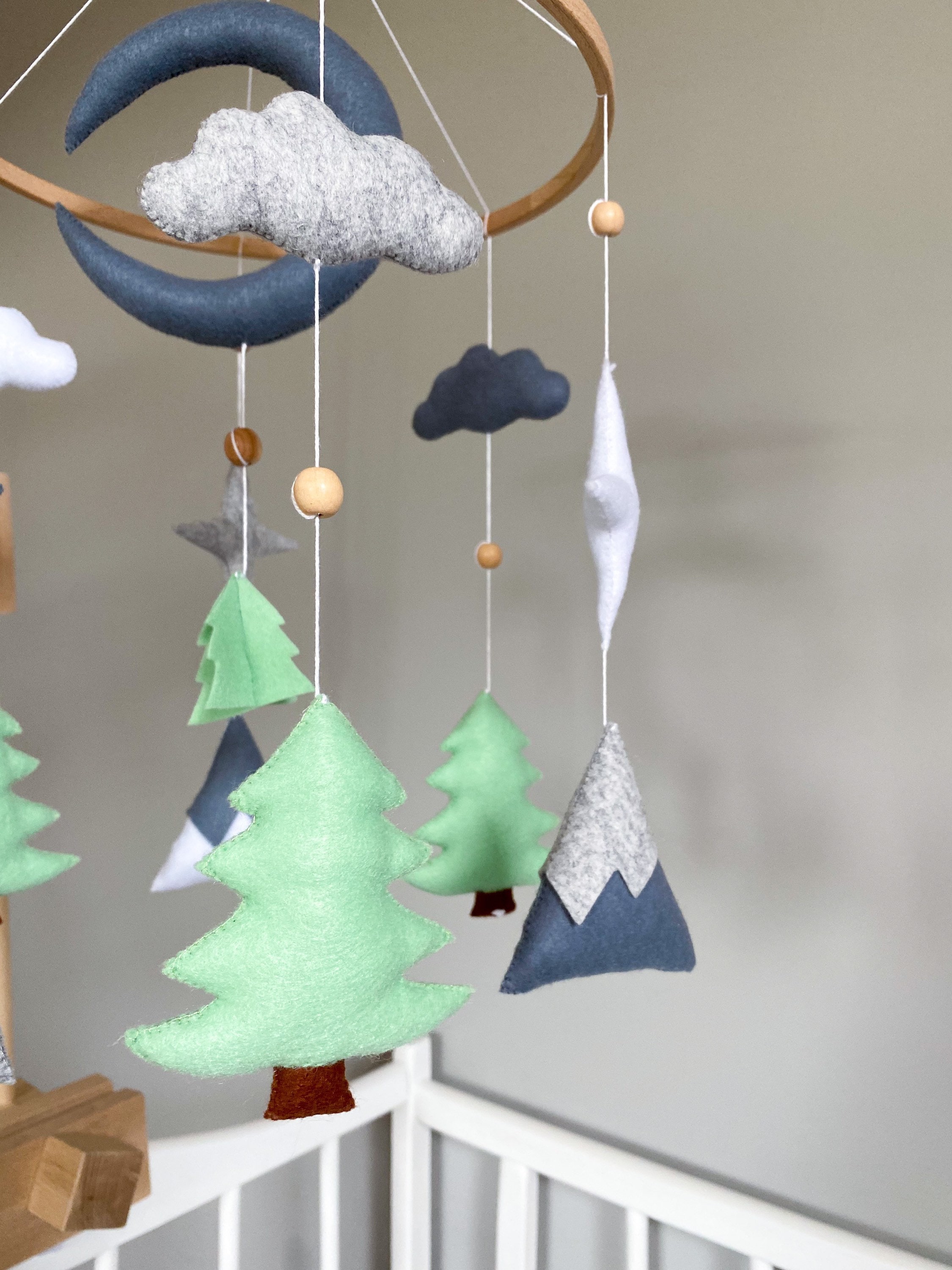 Woodland Baby Mobile Nature Mobile for Crib Hanging Mobile Etsy