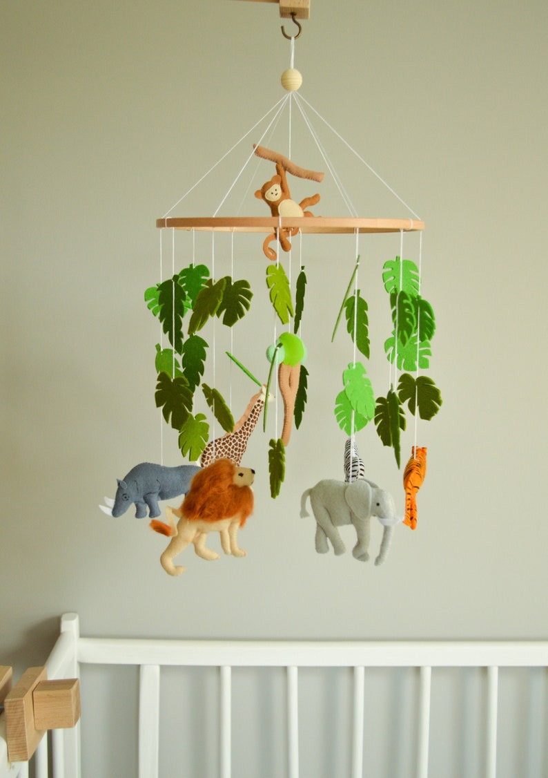 Safari Baby Mobile Jungle Mobile for Crib Wild Animals Etsy