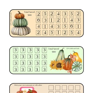 Autumn Pumpkin Mini Saving Challenges