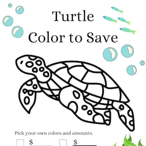 Turtle Color to Save Savings Challenge