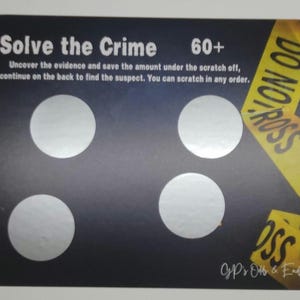 Solve the Crime Scratch Off Saving Challenge