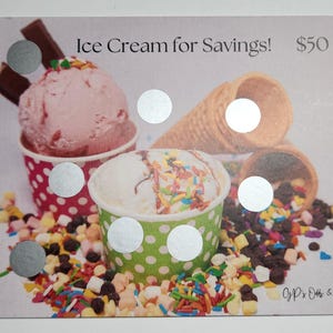 Ice Cream Scratch Off Saving Challenge