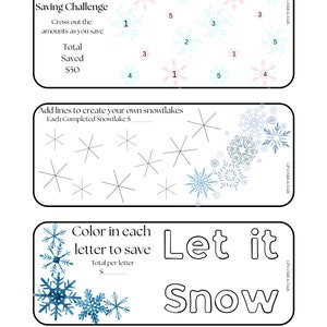 Snowflake Mini Saving Challenges