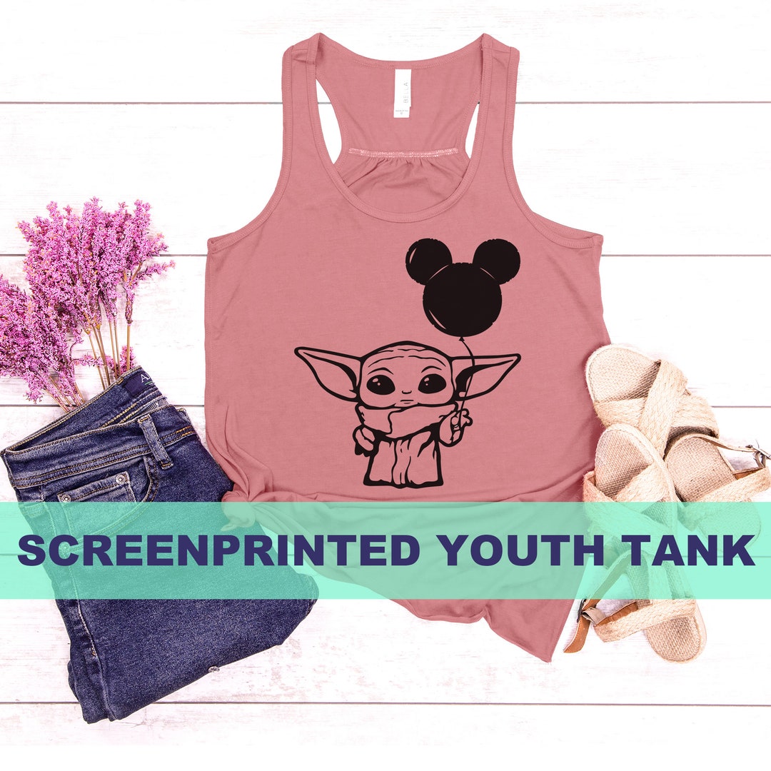 Baby Yoda Tank Top, Flowy Youth Girls Yoda Tank, Baby Alien Tank Etsy