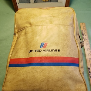 Vintage United Airlines Promotional shoulder bag, carry on bag, with the Tulip Logo, 70s