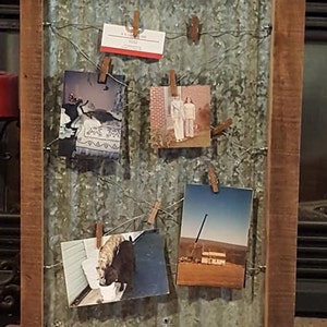 Reclaimed Pallet Wood and Tin Message Clip Board Hanging Decor