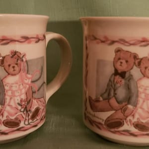 OTAGIRI Ceramic Mugs, TEDDY BEARS, By Karen Armstrong-Creative Collection Japan.  Set of 4