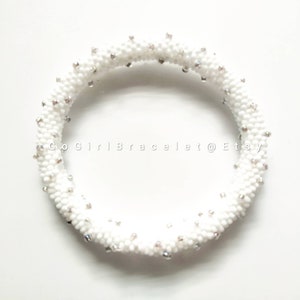 4D Polka Dots- Nepal Style Custom-Made Personalized Beaded Crochet Bracelet Bangle