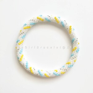 Spring Rain- Nepal Style Custom-Made Personalized Beaded Crochet Bracelet Bangle