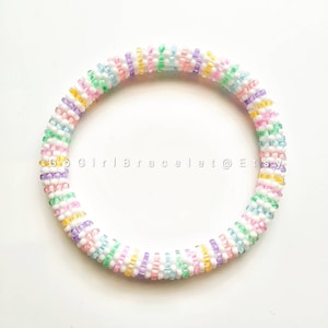 Over The Rainbow- Nepal Style Custom-Made Personalized Beaded Crochet Bracelet Bangle