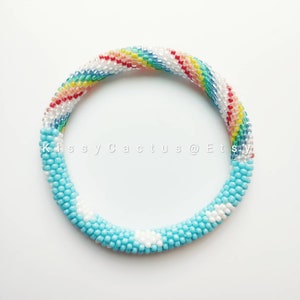 Harmony/Rainbow- Nepal Style Custom-Made Personalized Beaded Crochet Bracelet Bangle