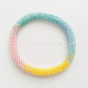 Magical Moment/A- Nepal Style Custom-Made Personalized Beaded Crochet Bracelet Bangle