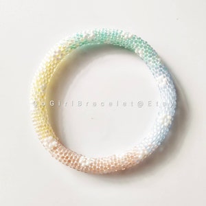 Magical Moment/Sakura- Nepal Style Custom-Made Personalized Beaded Crochet Bracelet Bangle