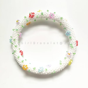 Garden of Eden- Nepal Style Custom-Made Personalized Beaded Crochet Bracelet Bangle