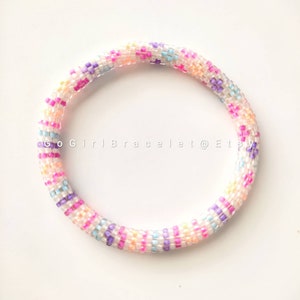 Harmony/Sweetie- Nepal Style Custom-Made Personalized Beaded Crochet Bracelet Bangle