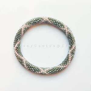Roxy/Baby Pink- Nepal Style Custom-Made Personalized Beaded Crochet Bracelet Bangle