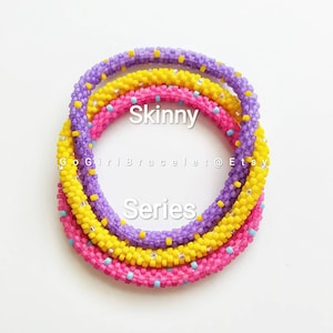 Skinny Bracelet Set- Nepal Style Custom-Made Personalized Beaded Crochet Bracelet Bangle