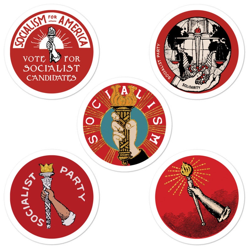 Socialist Torch Sticker Set Retro Socialism Party Etsy