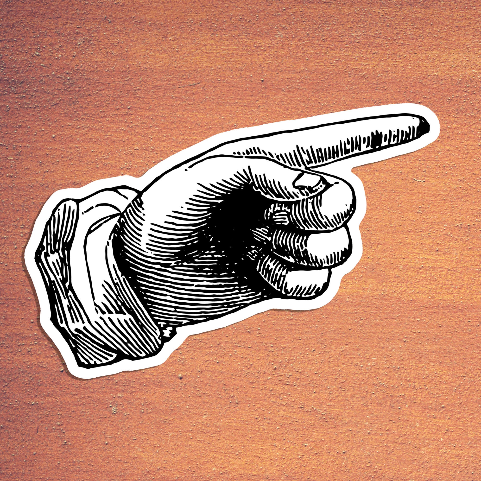 Victorian Pointing Finger 2 Large Vinyl Sticker: Retro | Etsy