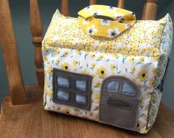 Unique Hand-made Fabric Fold-up Dolls House