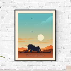 The Little Prince art print, The Little Prince elephant poster, Le Petit Prince, Instant Download, quote in English