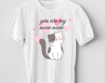 Cat Meow Couples in Love Proof of Love Valentinstag T-Shirt